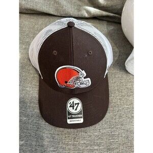 47 Cleveland Browns Black MVP Trucker Snapback Adjustable Hat Cap